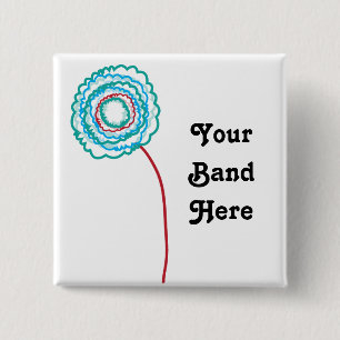 Flower 2 Inch Square Button