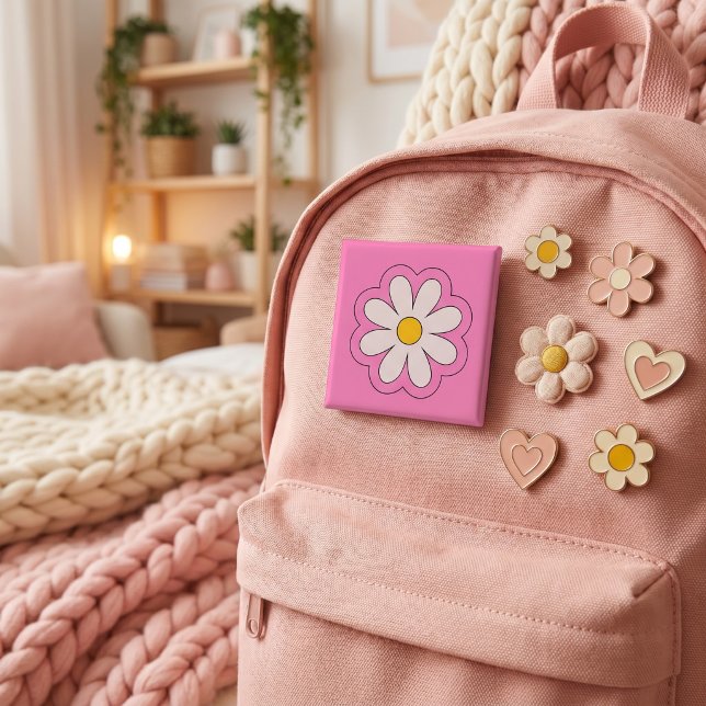 Flower 2 Inch Square Button (Creator Uploaded)