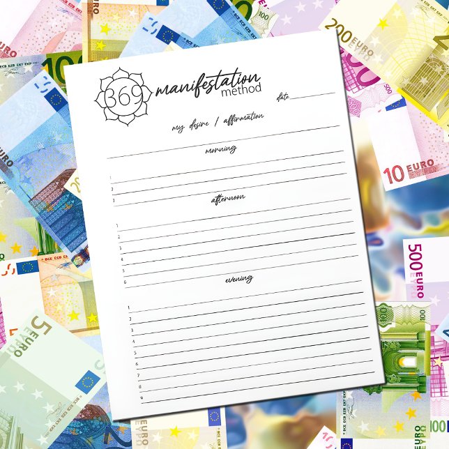 Flower 369 Manifestation Method, Law of attraction Notepad (Creator Uploaded)