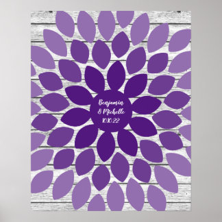 Flower - 50 Signature Guest Book Alternative Print