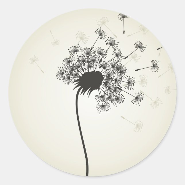 Flower a dandelion classic round sticker (Front)