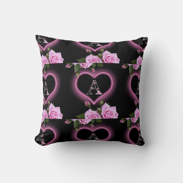 Flower A logo design with heart image Throw Pillow (Front)