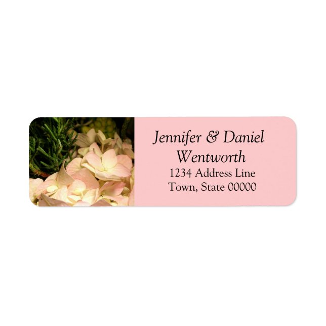 Flower Address Labels Pink Hydrangea (Front)