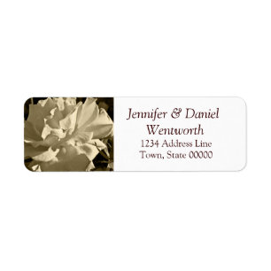 Flower Address Labels Sepia Rose