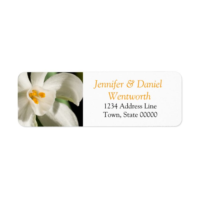 Flower Address Labels White Lily (Front)