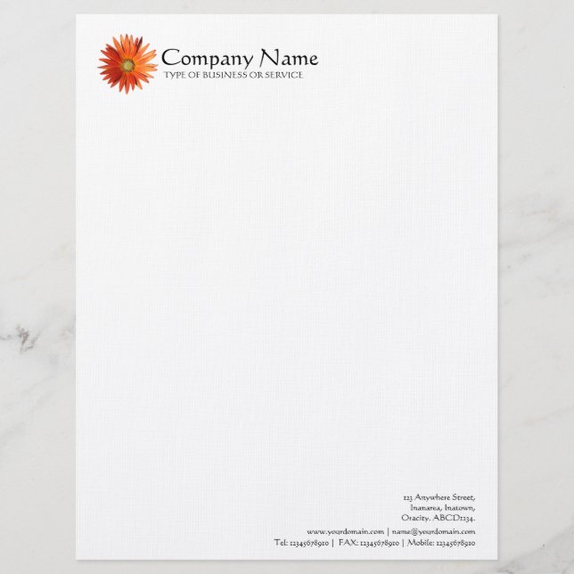 Flower - African Daisy Letterhead (Front)