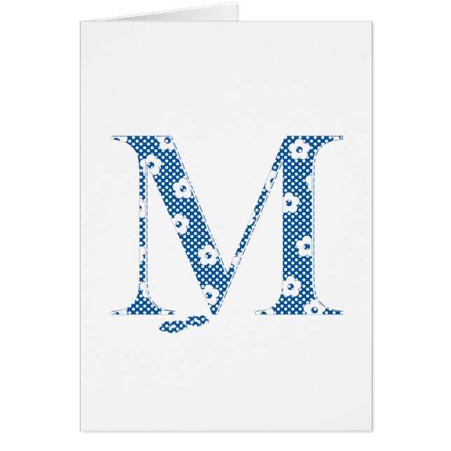 flower alphabet M (blue and dots) (Front)