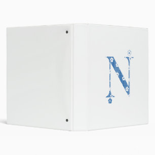 flower alphabet N (blue and dots) Binder