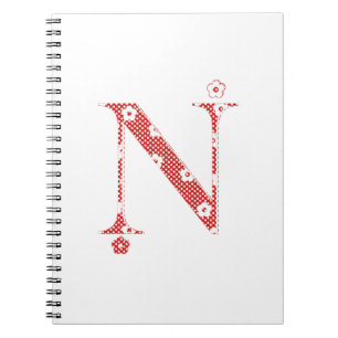 flower alphabet N (red and dots) Notebook