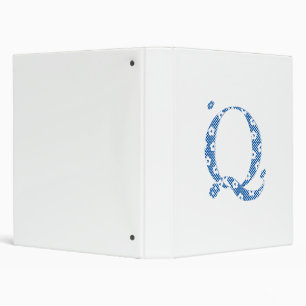 flower alphabet Q (blue and dots) Binder