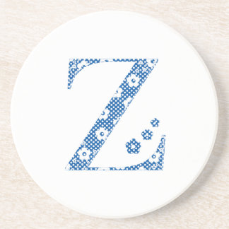 flower alphabet Z (blue and dots) Coaster