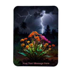 Flower Amidst the Lightning Storm Magnet