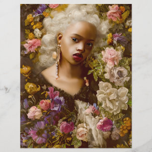 Flower Among Flowers Vintage Scrapbook Paper 