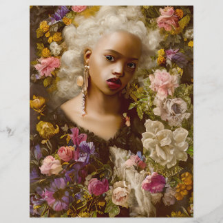 Flower Among Flowers Vintage Scrapbook Paper 