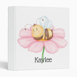 Flower and Bumble Bee 3 Ring Binder
