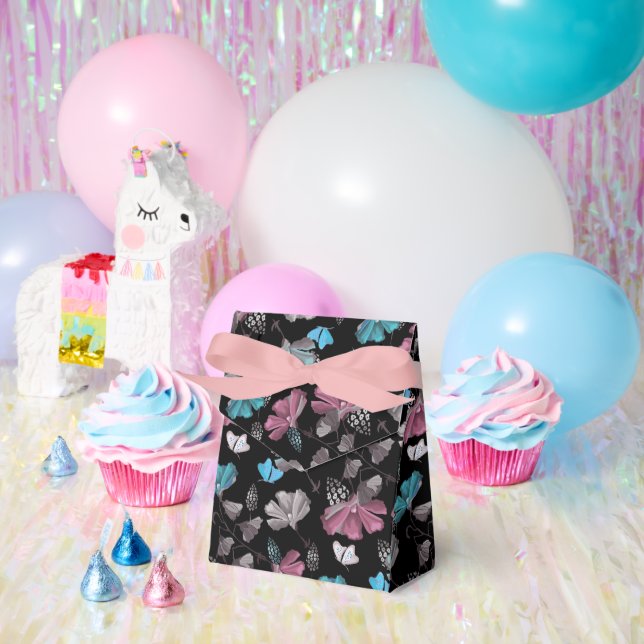 Flower and Butterflies Pattern  Favor Box (Party)