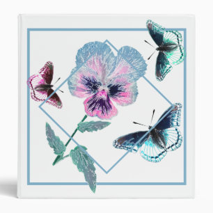 Flower and butterflies.Personalized, Binder