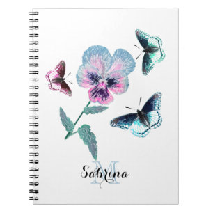 Flower and butterflies.Personalized, Notebook
