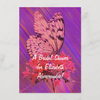 Flower and Butterfly Bridal Shower Invitation