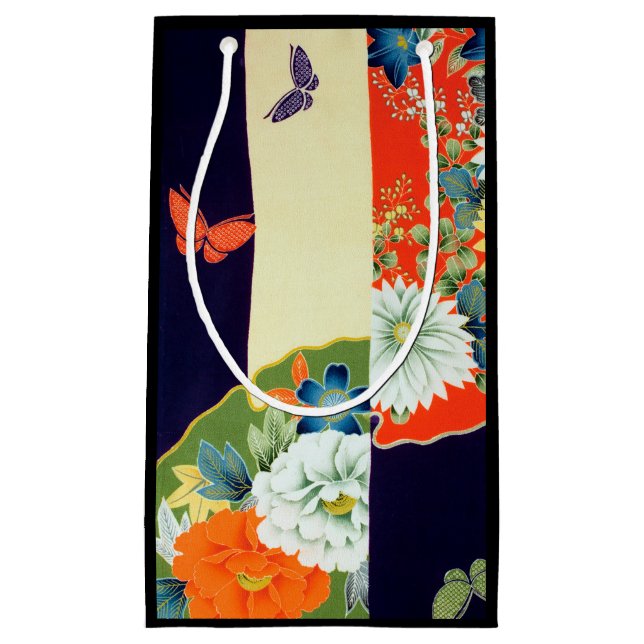 Flower and Butterfly, Japanese Design Small Gift Bag (Front)