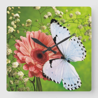 Flower and Butterfly wall clock