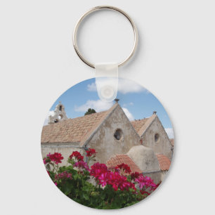 Flower and Church Keychain