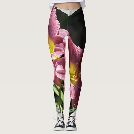 Flower and heart leggings