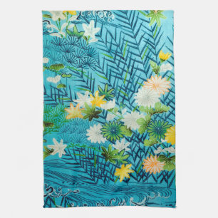 Flower and Leaf, Japanese Design Kitchen Towel