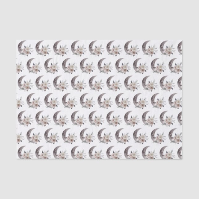 Flower and Moon Tissue Paper  (Front)