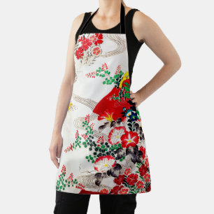 Flower and Running Water, Japanese Design Apron