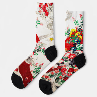 Flower and Running Water, Japanese Design Socks