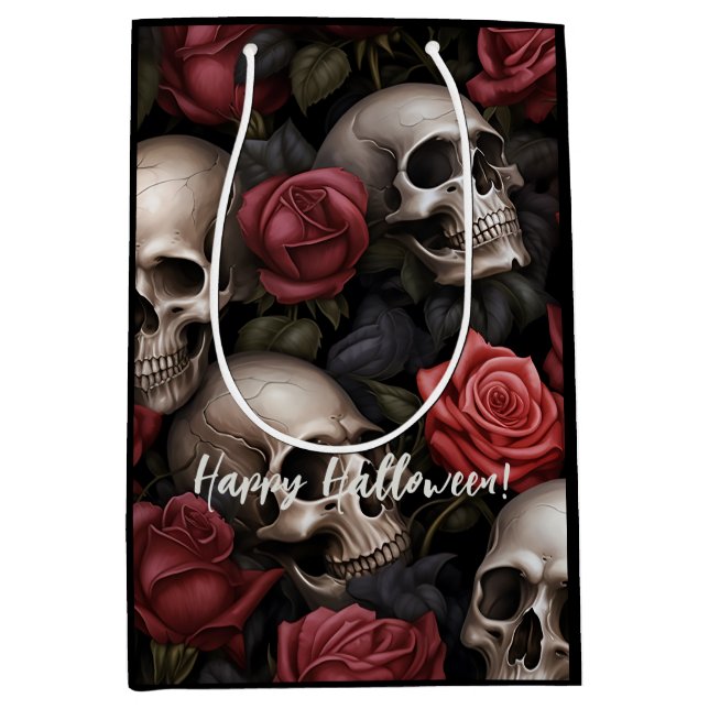 Flower and Skulls Medium Gift Bag (Front)