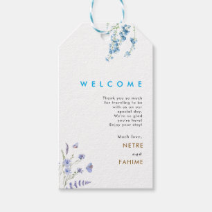Flower and white  Leaf Wedding Welcome Gift Tags