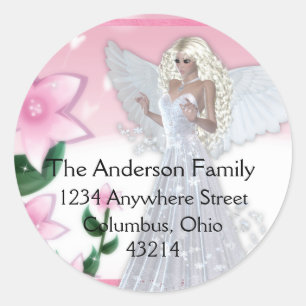 Flower Angel Design Fantasy Return Address Labels