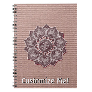 Flower Applique with Digital Faux Fabric Notebook