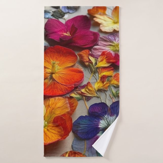 Flower Art Bath Towel (Bath Towel)