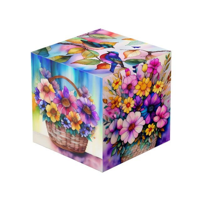 Flower Art Cube  (Front Angled)