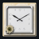 Flower art deco square wall clock<br><div class="desc">Great clock design. You will love it like others. Be free to use this design for other product you like or to customize and add your text. Follow me for more. Thank you. Have a nice day.</div>