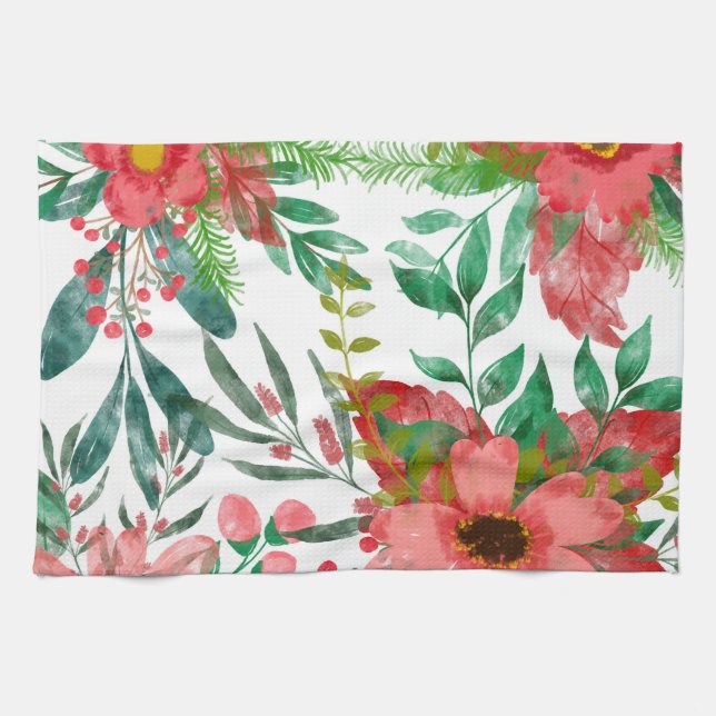 Flower Art Decor Kitchen Towel (Horizontal)