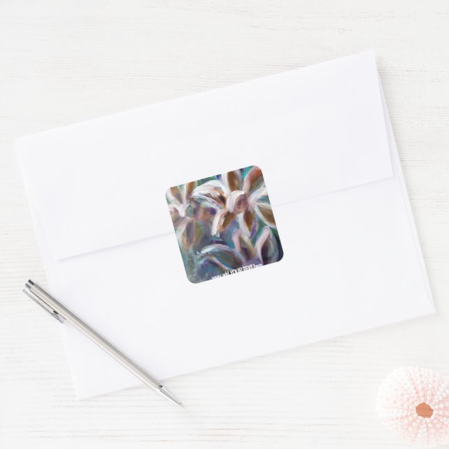Flower Art Square Stickers (Envelope)