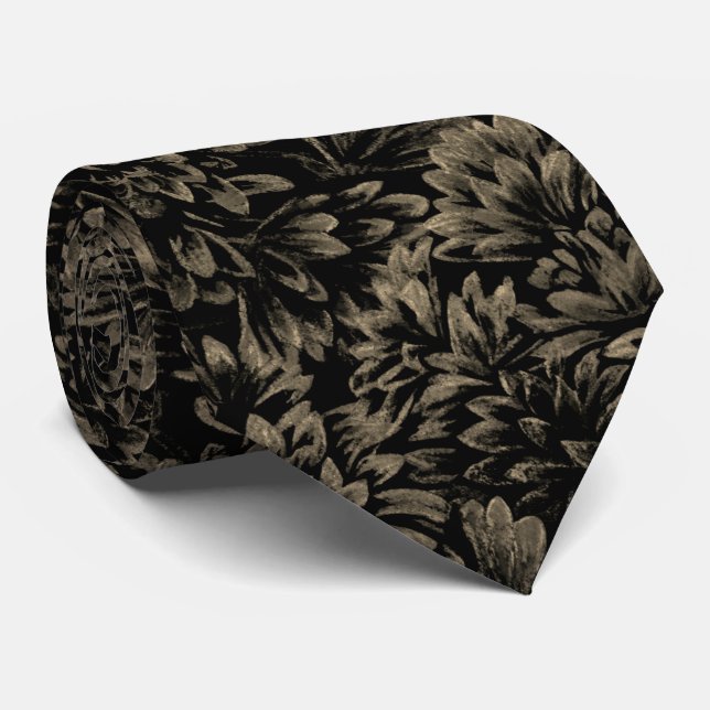 Flower Art Ties Floral Art Neck Ties  (Rolled)