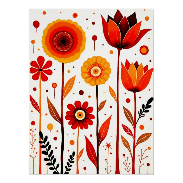 Flower art white background wall art (Front)