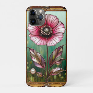 Flower Artwork in Elegant Golden Frame iPhone 11 Pro Case