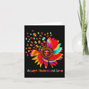 Flower Asd Accept Understand Love  Card