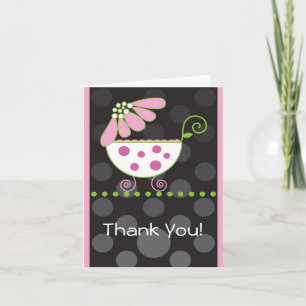 Flower Baby Carriage Thank You Card