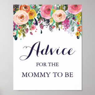 Flower Baby Shower Advice for the Mommy Sign