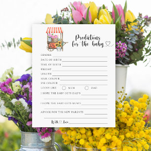 Flower baby shower - baby predictions and advice