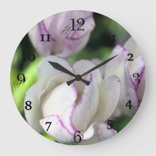 Flower back ground large clock