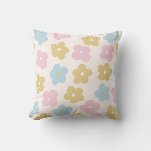 Flower Background Square Pillow (Front)