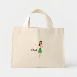 flower bag-hula girl mini tote bag